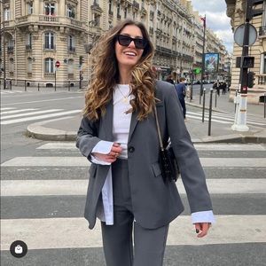 Outfitbook oversized gray blazer